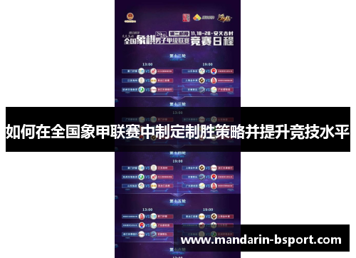 如何在全国象甲联赛中制定制胜策略并提升竞技水平